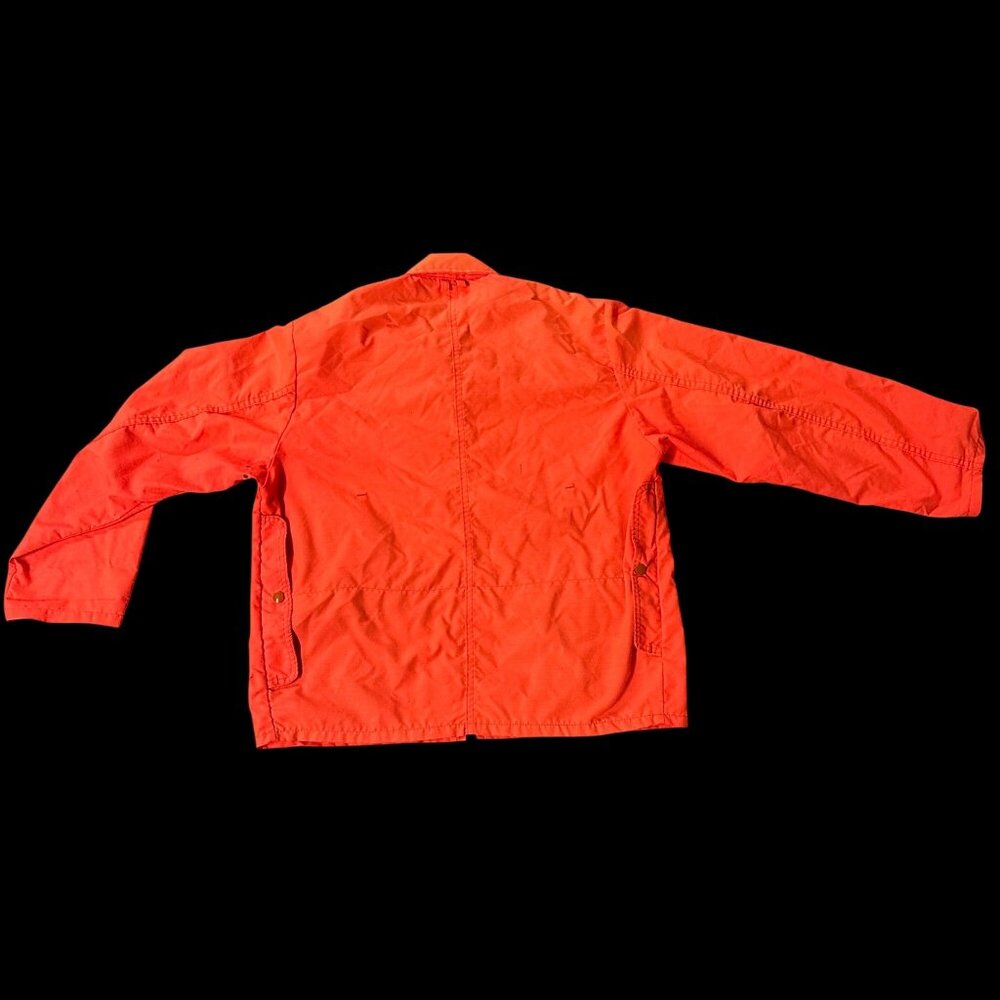 Vintage Orange Hunting Jacket Medium Small Game Pocket Zip Up Retro 1970s As Is - Picture 3 of 12